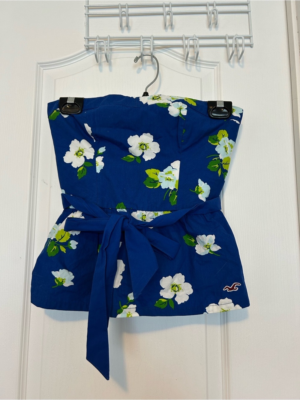 Hollister Blue Floral Strapless Tube Top | Women’s Medium | NWOT